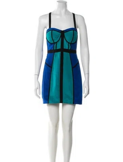Pre-owned Rebecca Minkoff Silk Mini Dress In Blue