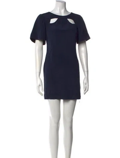 Pre-owned Rebecca Minkoff Silk Mini Dress In Blue