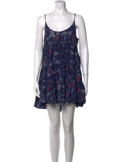 Pre-owned Rebecca Minkoff Silk Mini Dress In Blue