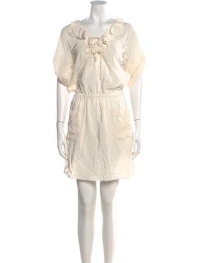 Pre-owned Rebecca Minkoff Silk Mini Dress In Neutral
