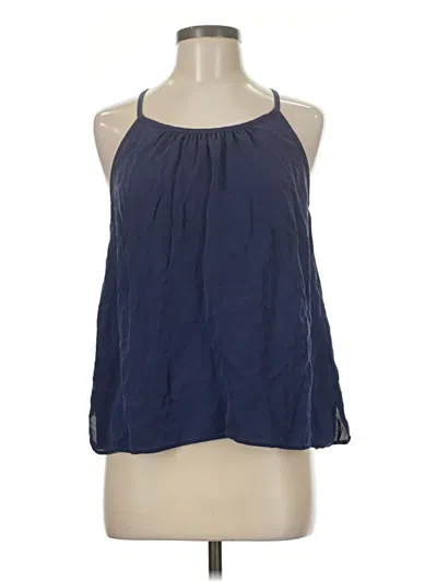 Pre-owned Rebecca Minkoff Sleeveless Silk Top Blue Halter Neckline Tops