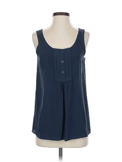 Pre-owned Rebecca Minkoff Sleeveless Silk Top Blue Square Neckline Tops
