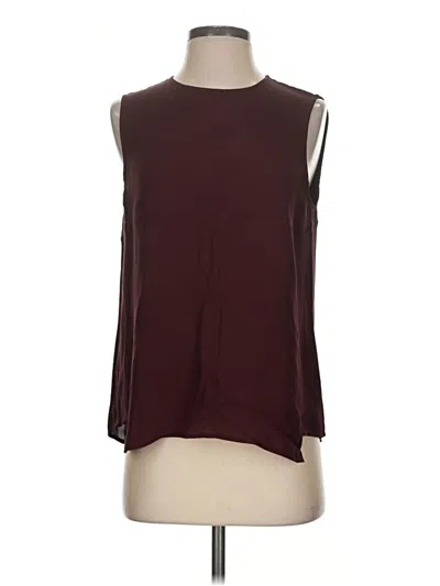 Pre-owned Rebecca Minkoff Sleeveless Silk Top Burgundy Halter Neckline Tops