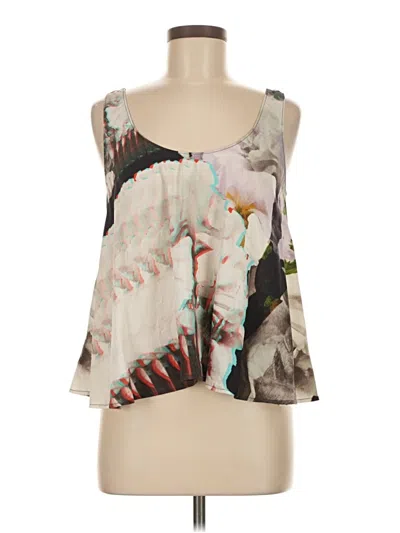 Pre-owned Rebecca Minkoff Sleeveless Silk Top Gray Halter Neckline Tops