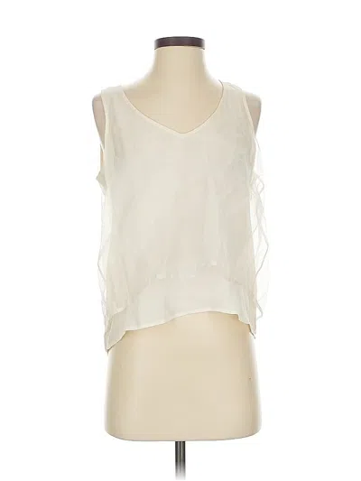 Pre-owned Rebecca Minkoff Sleeveless Silk Top Ivory V Neck Tops In White