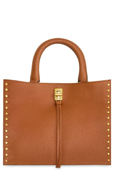 Rebecca Minkoff Small Darren Leather Tote In Caramello