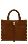 Rebecca Minkoff Small Darren Suede Tote In Brown