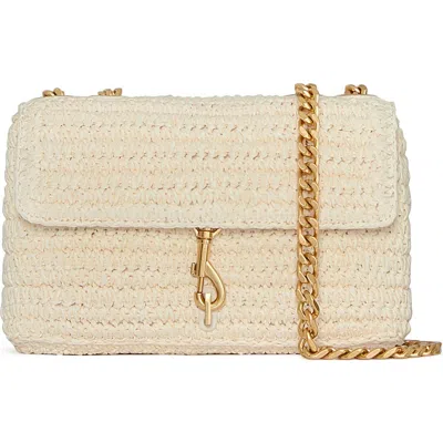 Rebecca Minkoff Small Edie Straw Crossbody Bag In Neutral