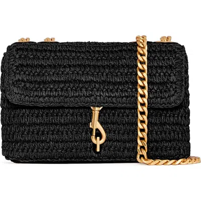 Rebecca Minkoff Small Edie Woven Convertible Crossbody Bag In Black