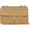 Rebecca Minkoff Small Edie Woven Convertible Crossbody Bag In Natural/tawny