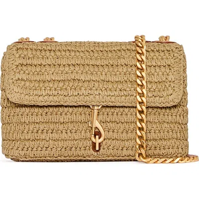 Rebecca Minkoff Small Edie Woven Convertible Crossbody Bag In Natural/tawny