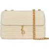 Rebecca Minkoff Small Edie Woven Convertible Crossbody Bag In Porcelain