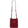 Rebecca Minkoff Small Heart Studded Leather Bucket Bag In Cayenne