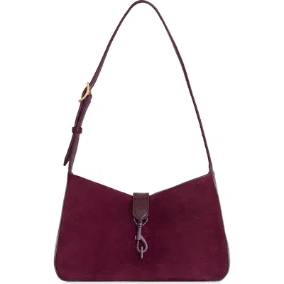 Rebecca Minkoff Small Megan Suede Shoulder Bag In Burgundy