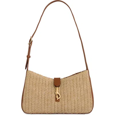 Rebecca Minkoff Megan Small Woven Shoulder Bag In Brown
