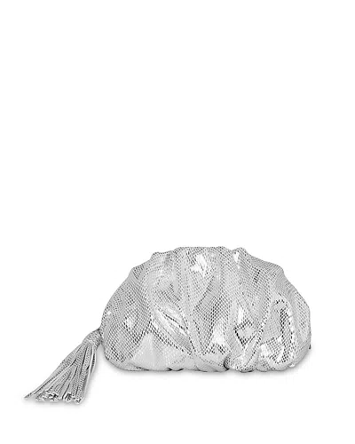 Rebecca Minkoff Small Ruched Clutch Bag In Silver