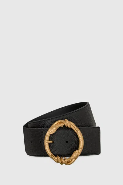 Rebecca Minkoff Snake Ring Belt In Black