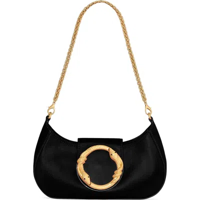 Rebecca Minkoff Snake Ring Leather Shoulder Bag In Black
