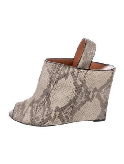 Pre-owned Rebecca Minkoff Snakeskin Animal Print Mules In Gray