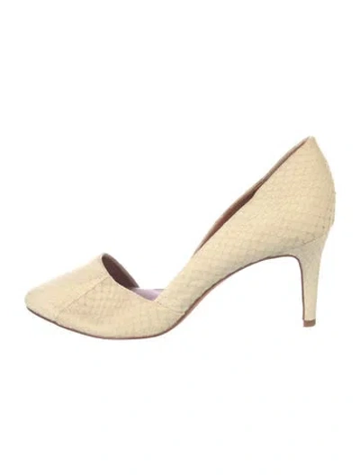 Pre-owned Rebecca Minkoff Snakeskin D'orsay Pumps In Neutral