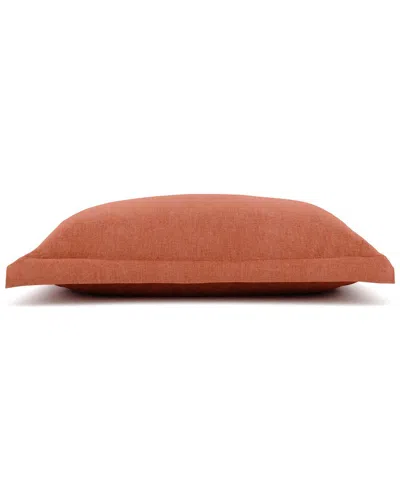 Rebecca Minkoff Soft Linen-blend European Pillow Sham In Orange
