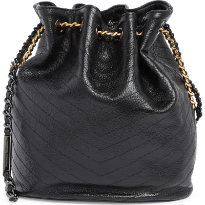 Rebecca Minkoff Soft Textured Leather Bucket Bag In Black