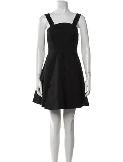 Pre-owned Rebecca Minkoff Square Neckline Mini Dress In Black