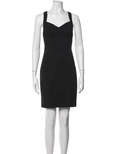 Pre-owned Rebecca Minkoff Square Neckline Mini Dress In Black