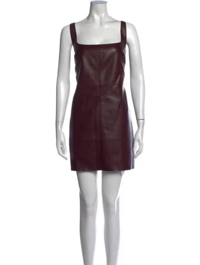 Pre-owned Rebecca Minkoff Square Neckline Mini Dress In Burgundy