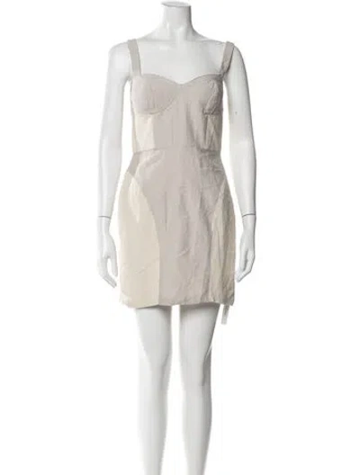 Pre-owned Rebecca Minkoff Square Neckline Mini Dress In Gray