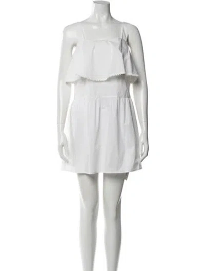 Pre-owned Rebecca Minkoff Square Neckline Mini Dress In Neutral