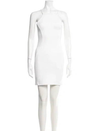 Pre-owned Rebecca Minkoff Square Neckline Mini Dress In White