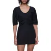 Rebecca Minkoff Stella Center Ruched Cotton Minidress In True Black