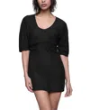 Rebecca Minkoff Stella Center Ruched Cotton Minidress In True Black