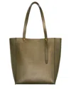 Rebecca Minkoff Stevie North South Leather Tote In Gold