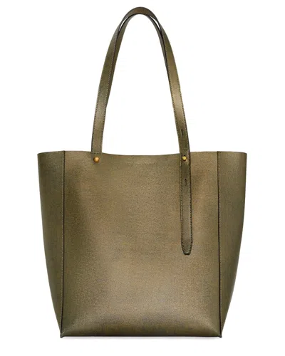Rebecca Minkoff Stevie North South Leather Tote In Gold