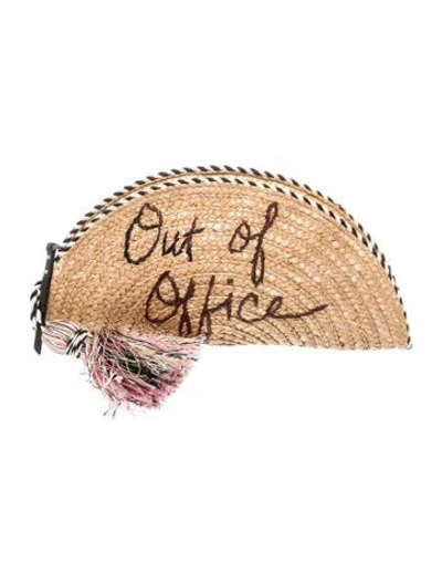 Pre-owned Rebecca Minkoff Straw Clutch In Neutral