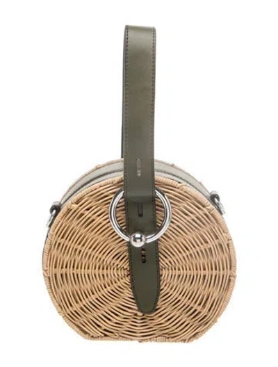 Pre-owned Rebecca Minkoff Straw Top Handle Bag In Neutrals