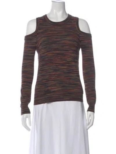 Pre-owned Rebecca Minkoff Striped Crew Neck Sweater In Black