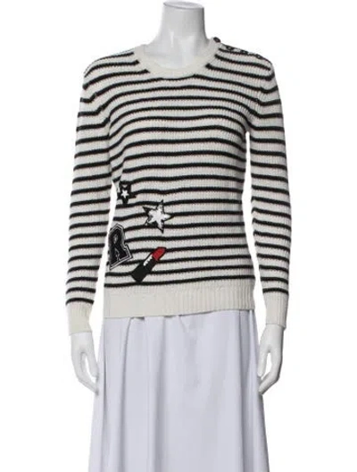 Pre-owned Rebecca Minkoff Striped Crew Neck Sweater W/ Tags In Black/white
