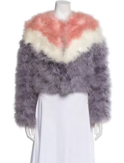 Pre-owned Rebecca Minkoff Striped Down Jacket In Purple