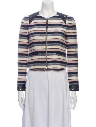 Pre-owned Rebecca Minkoff Striped Evening Jacket In Blue