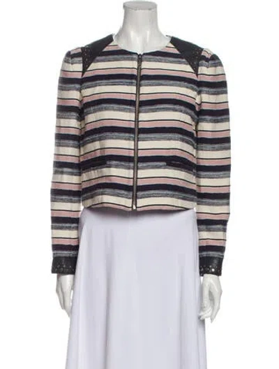 Pre-owned Rebecca Minkoff Striped Evening Jacket In Blue