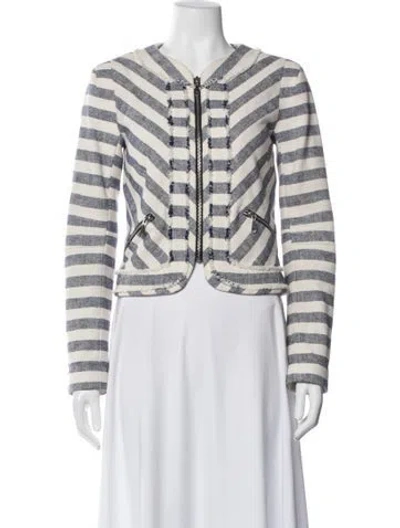 Pre-owned Rebecca Minkoff Striped Jacket In White