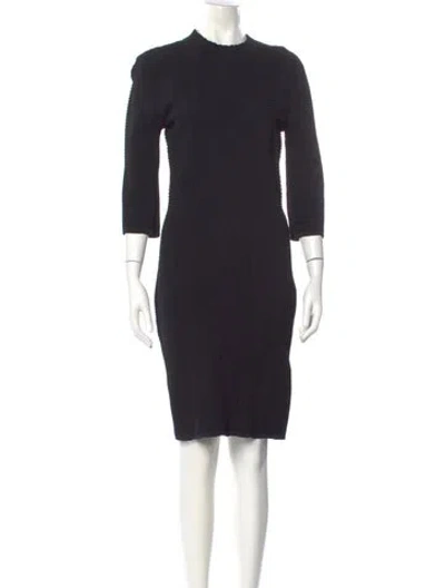 Pre-owned Rebecca Minkoff Striped Knee-length Dress In Black
