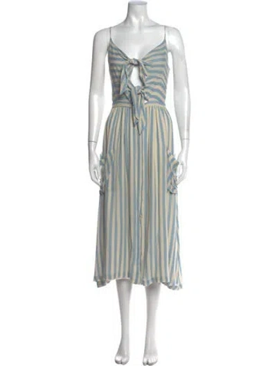 Pre-owned Rebecca Minkoff Striped Midi Length Dress In Blue