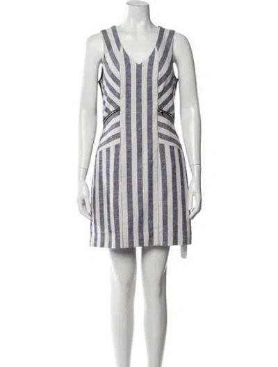Pre-owned Rebecca Minkoff Striped Mini Dress In Blue