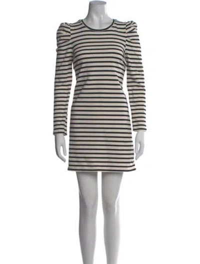 Pre-owned Rebecca Minkoff Striped Mini Dress In Neutral