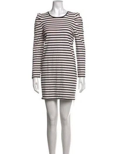 Pre-owned Rebecca Minkoff Striped Mini Dress In Neutral