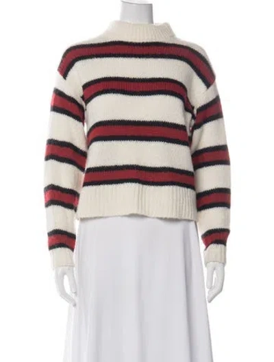 Pre-owned Rebecca Minkoff Striped Mock Neck Sweater In Neutral